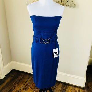 Missoni stretch strapless navy blue dress